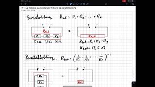 FY1 9E Kobling av motstander 1 Serie og parallellkobling [upl. by Nivi]