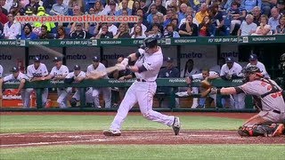 Ben Zobrist Slow Motion Hitting Mechanics Home Run  Baseball Instruction Tips Drills Rays MLB [upl. by Namyaw]