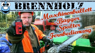 🪓BRENNHOLZ🪓 🚜Maschinenballett👯‍♂️ Bagger Spalter Fernbedienen📡 [upl. by Salisbarry688]