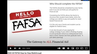 202324 FAFSA Application StepbyStep Walkthrough [upl. by Rehprotsirhc]