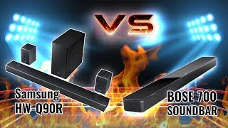 Bose Soundbar 700 vs Samsung HWQ90R  Soundbar Battles 2019 [upl. by Ahsinahs]