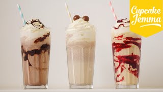 The Perfect Thick Milkshake PLUS 3 ways to PIMP it  Cupcake Jemma [upl. by Maroj392]