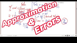 APPROXIMATION amp ERRORS [upl. by Pierpont]