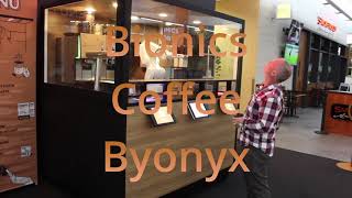 Bionics Coffee Byonyx Robotic coffee kiosk at XNA airport Onyx Coffee Lab [upl. by Ethe]