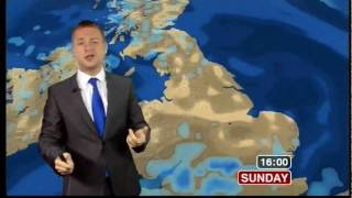 Tomasz Schafernaker says Eyjafjallajökull twice in his 5day weather forecast BBC News 16510 [upl. by Ray]