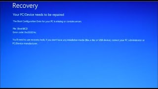 How to Fix windows 10 boot error quot File\boot\BCD Error code 0xc000014c quot [upl. by Einwat474]