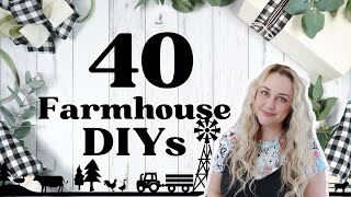 40 AMAZING Farmhouse DIY Decor  Decorating on a Budget [upl. by Enyledam993]