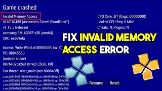 How to fix invalid memory access in ppsspp emulator how to fix invalid memory access ppsspp android [upl. by Nahum651]