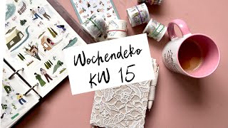 Wochendeko KW 15 im Muji Planner  Plan with me [upl. by Simonette]