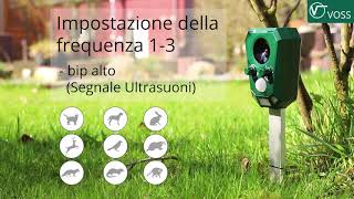 Repellenti ad ultrasuoni VOSSsonic 2200 con celle solari scaccia cani gatti e piccioni [upl. by Inaffyt641]