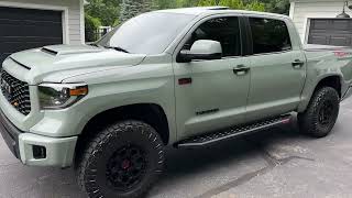 2021 Toyota Tundra TRD Pro 3yr UPDATE New wheels amp tires exhaust modification Lunar Rock [upl. by Solim936]