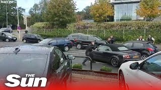 Dramatic moment UK armed cops swoop in on Audi in North London [upl. by Nnaeed]