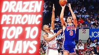 DRAZEN PETROVIC TOP 10 PLAYS OF CAREER [upl. by Ware]