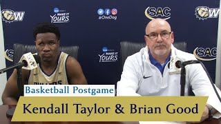 Mens Basketball Postgame vs LenoirRhyne Kendall Taylor and Head Coach Brian Good  1312024 [upl. by Creedon623]