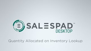 Quantity Allocated on Inventory Lookup  SalesPad Desktop [upl. by Sirak]