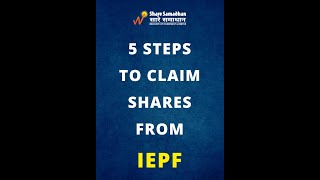 5 Steps To Claim Dividend amp Shares from IEPF  sharesamadhan iepfclaim [upl. by Eiramanitsirhc980]