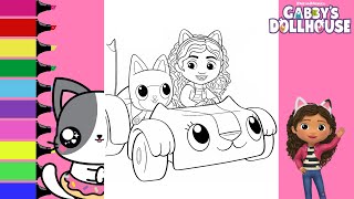 Coloring Gabbys Dollhouse Carlita Pandy Paws and Gabby Coloring Book Pages  Sprinkled Donuts JR [upl. by Rask]