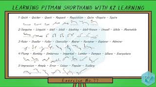 Pitman Shorthand  Exercise No77 Dictation 25 WPM  KZ Learning [upl. by Harmaning]