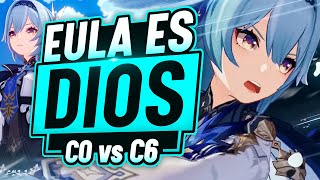 ¡CRÍTICO de 1000000 con EULA  EULA C0 vs EULA C6  Genshin Impact [upl. by Ynafets]