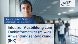 Beruf der Zukunft Infos zur Ausbildung zum Fachinformatiker mwd Anwendungsentwicklung IHK [upl. by Lait235]