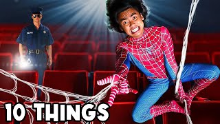 10 Things You Should NOT Do In The Movie Theater Part 4 SpiderMan [upl. by Dorren409]