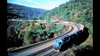 HORESHOE CURVE 1989 Conrail Diesels Roar in the Alleghenys October 89 [upl. by Anneiv]