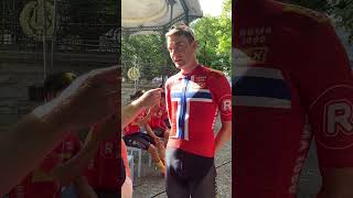 Marcus Hoelgaard pour sa première course avec le maillot de champion de Norvège  🏆🇳🇴 [upl. by Arten]