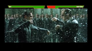 Neo vs Agent Smithwith healthbars Final Battle Part 1 [upl. by Eyt185]