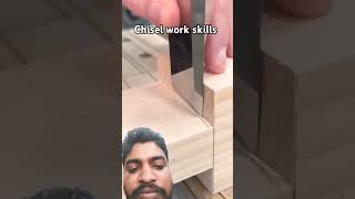 Chisel work skills woodworking chisel wood satisfying wooding diy viralshort ytshorts [upl. by Htebiram]