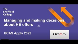 UCAS 2022 Managing Offers [upl. by Lohcin802]