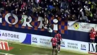 Osasuna vs Barcelona 3 2 Goal D LEKIC La Liga 11 02 20121 [upl. by Atiral]