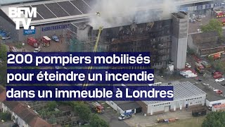 Londres 200 pompiers mobilisés pour éteindre un incendie dans un immeuble [upl. by Nicolis385]