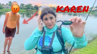 ANGRY Karen Yells At Us topwater fishing THICK Grass [upl. by Kerge]