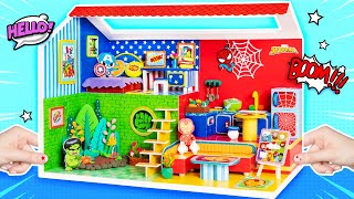 How To Make Easy Miniature House with Spider Man Room from Cardboard  DIY Miniature House [upl. by Solon]