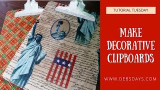 How to Turn Plain Clipboards into FabricCovered Decorative Clipboards [upl. by Akimahc]