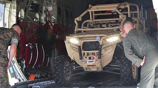 US Marines MRZR 4 UTV Loading Aboard KC130J [upl. by Crompton]