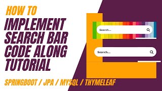 Build a Dynamic Search Bar  Code Along Tutorial  Java Spring Boot JPA  Thymeleaf MySQL [upl. by Labannah]