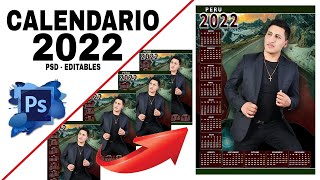 CALENDARIO  ALMANAQUE 2022 EDITABLE PSD GRATIS😜 [upl. by Alesi]