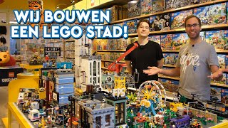 Onze nieuwe LEGO City stad met kermis treinen en veel MOCs  Timelapse van het bouwen [upl. by Adnamar]