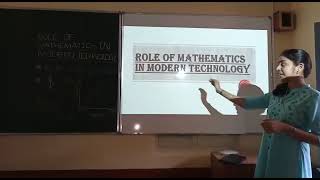 quotROLE OF MATHEMATICS IN MODERN TECHNOLOGYquot seminar presentation by Shubha S Revanakar [upl. by Gilus]