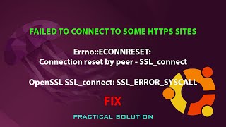 UBUNTU FIX failed to connect to some HTTPS sites [upl. by Niwled]