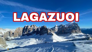 Lagazuoi  Armentarola ski Abfahrt  6 km Traumhaftes Ski fahren [upl. by Sevy356]