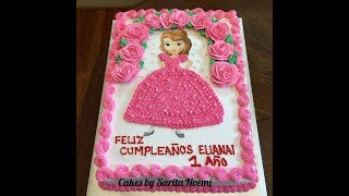 How to decorate a Princess Sofia Cake  Como hacer un pastel de Princesa Sofia para niña [upl. by Sidran]