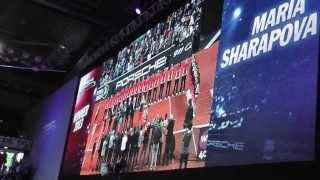 Maria Sharapova vs Li Na winner ceremony Part 2  Porsche Tennis Grand Prix 2013 [upl. by Aerdnaeel]