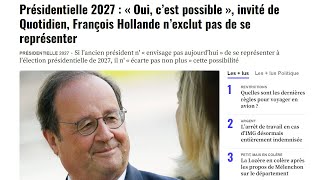 « Oui c’est possible » invité de Quotidien François Hollande n’exclut pas de se représenter [upl. by Ahoufe726]