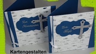 25 Video  Karte zur Kommunion  Taufe  Konfirmation basteln cardmaking [upl. by Orr]