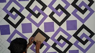 geometric wall painting designs ideas  wall painting designs ideas for bedroom [upl. by Billye]