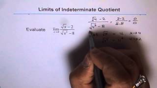 Evaluate Limit by Substitution for Radical Indeterminate Quotient [upl. by Xel]