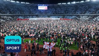 SCENES Georgia fans storm pitch after qualifying for first tournament and knocking out Greece 🇬🇪 [upl. by Eaver]