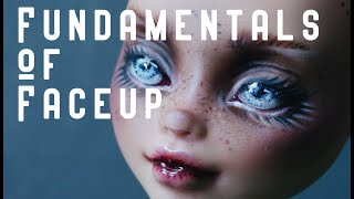 FUNDAMENTALS OF FACE UP  How to draw doll faces  Monster high repaint  etellan [upl. by Obrien628]